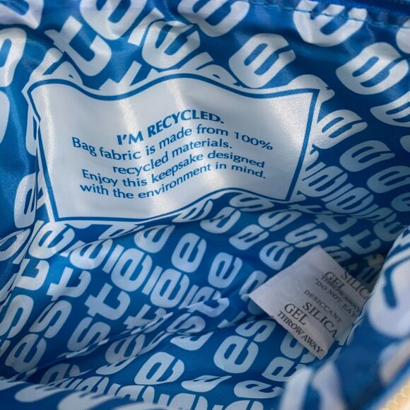 ESTEE LAUDER Puffy Blue & White Floral Cosmetics Bag Makeup Case - Picture 5 of 10